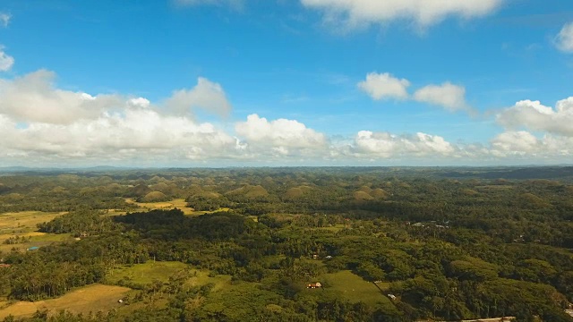 巧克力山在保和，菲律宾，鸟瞰图视频素材