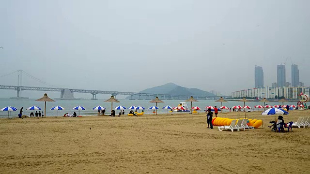 釜山的Gwangan海滩视频素材