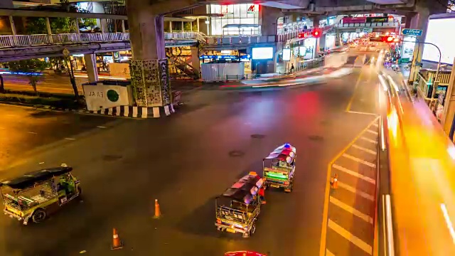 泰国曼谷的尖峰时间和空中列车的4K延时视频素材