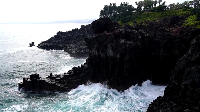 济州岛仲门大浦海岸三山全里崖视频素材