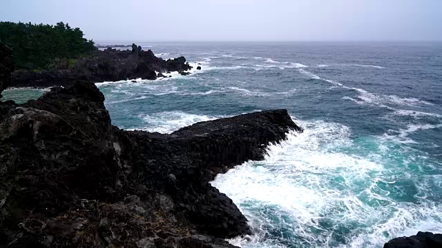 济州岛仲门大浦海岸三山全里崖视频素材