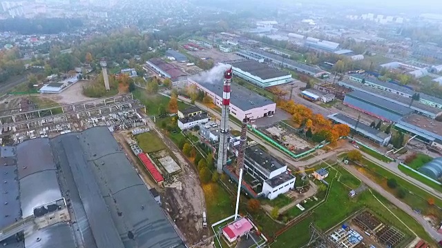 工业城市中的制造区。Arial view park生产工厂视频素材