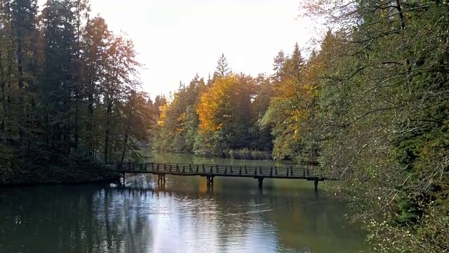 架空桥横跨湖面视频素材