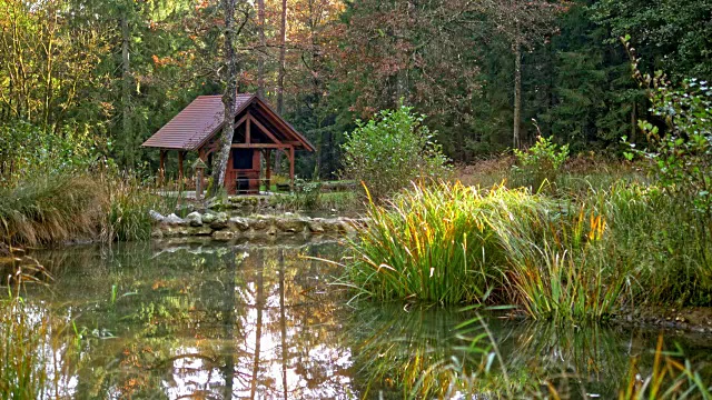 湖边的小屋视频素材