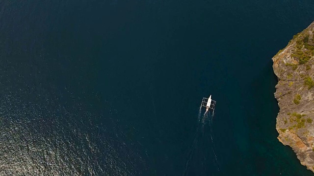 海上摩托艇，鸟瞰图视频素材