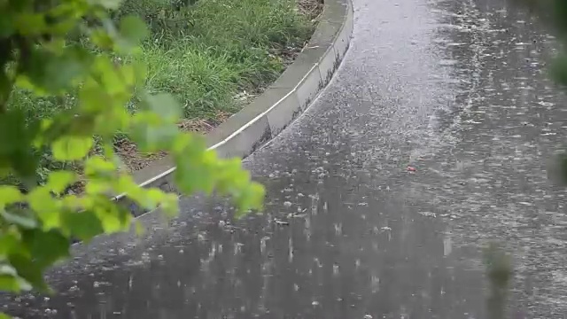 雨射击。在夏天拍摄。视频素材