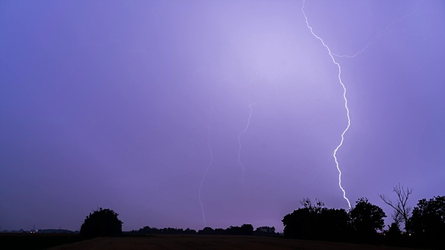 4K自然/野生动物/天气，雷雨可循环露天视频素材