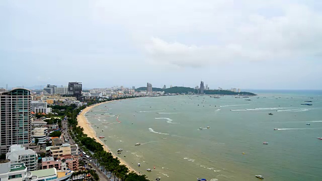 时间流逝的芭堤雅与海滩和大海在泰国视频素材