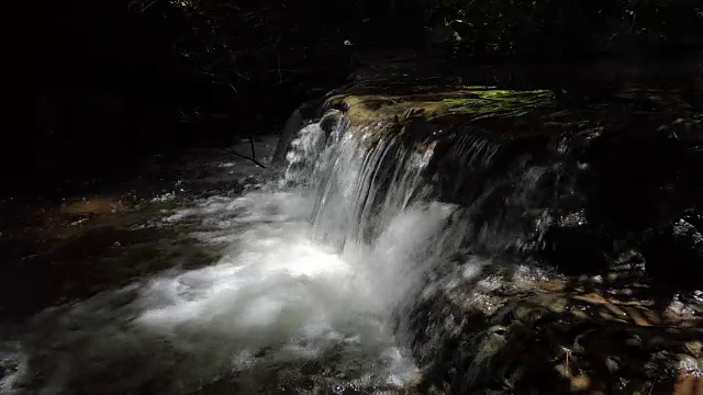 热带雨林中的瀑布。自然背景。视频素材