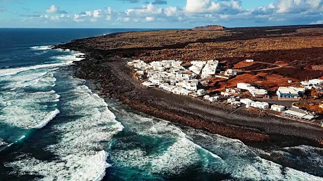 西班牙，加那利群岛，兰萨罗特岛，火山湖视频素材