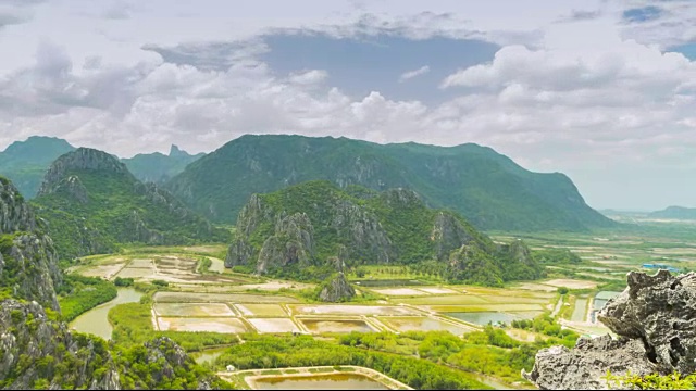 时间流逝多云的天空在山的上方视频素材