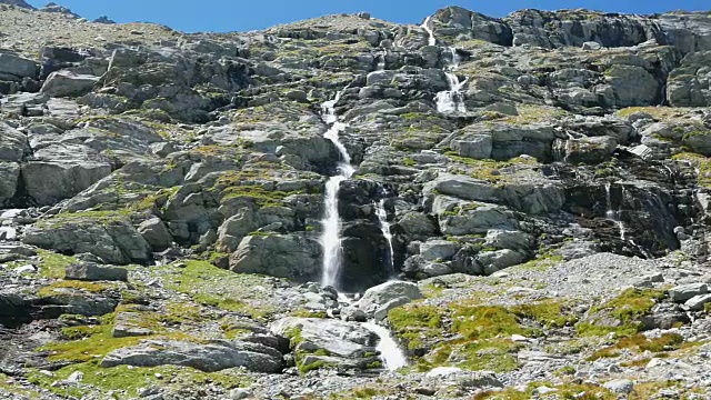 阿尔卑斯山的流水，动作缓慢视频素材