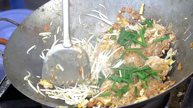 制作步骤âPad Thaiâ泰国最受欢迎的食物视频素材