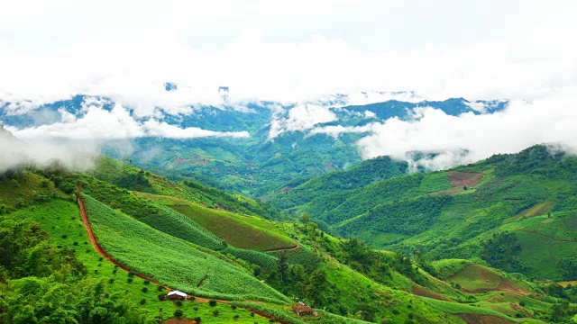 泰国北部美丽的山景。视频素材