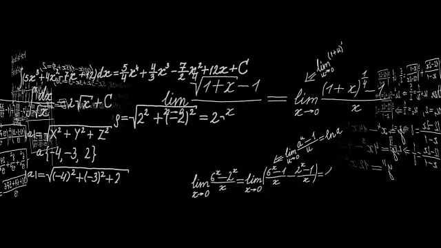 以旋转圆形式出现的数学计算或公式视频素材
