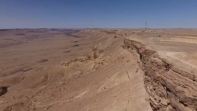 Makhtesh Ramon沙漠火山口的航拍照片视频素材