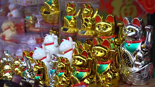 各种风格的招徕猫呼叫âManeki nekoâ在日本视频下载