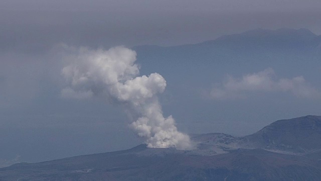 空中，麻生火山喷发，熊本，日本视频素材