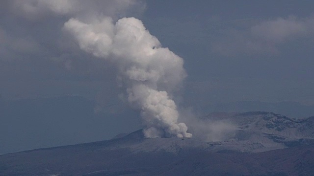 空中，麻生火山喷发，熊本，日本视频素材