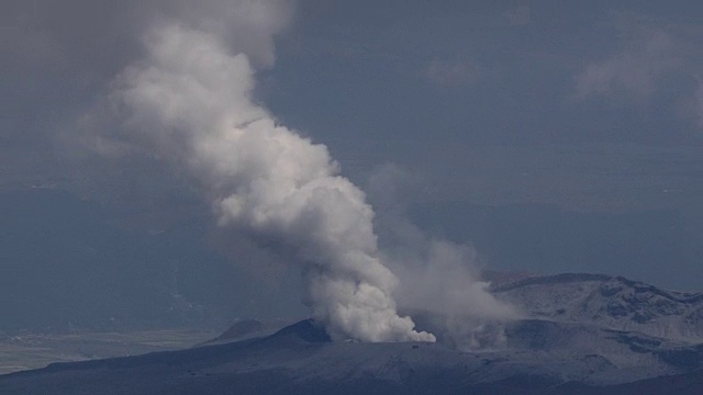 空中，麻生火山喷发，熊本，日本视频素材