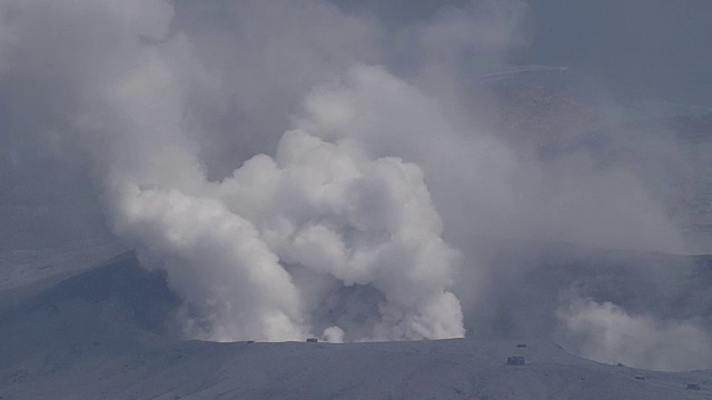 空中，麻生火山喷发，熊本，日本视频素材