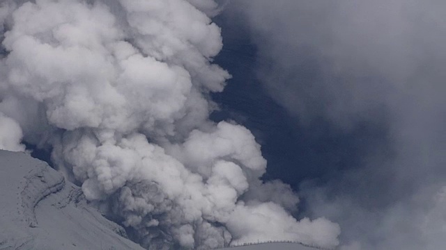 空中，麻生火山喷发，熊本，日本视频素材