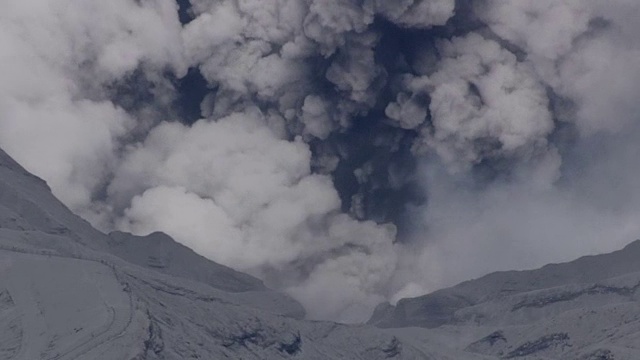 空中，麻生火山喷发，熊本，日本视频素材