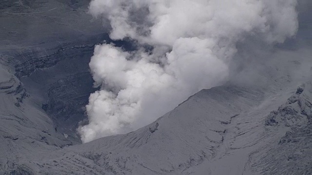 空中，麻生火山喷发，熊本，日本视频素材