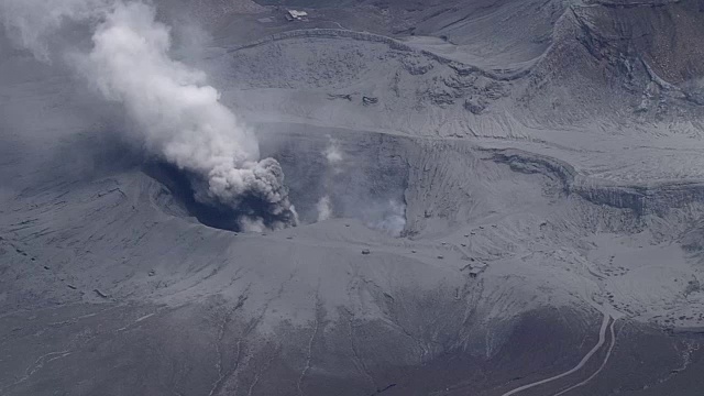 空中，麻生火山喷发，熊本，日本视频素材