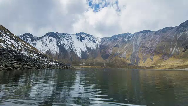 山脉和湖泊的时间流逝视频素材