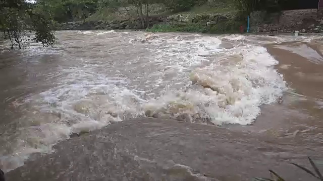 近距离观察泰国热带雨林的山洪视频素材