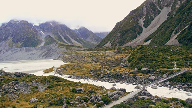 新西兰南岛库克山的景色视频素材