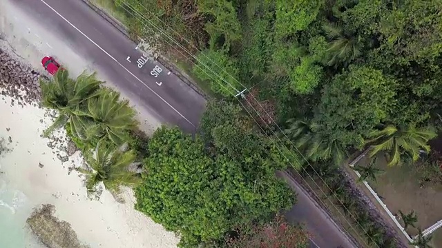 鸟瞰图的马埃岛-塞舌尔主要道路视频素材