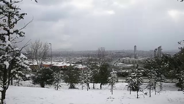 伊斯坦布尔的下雪天视频素材