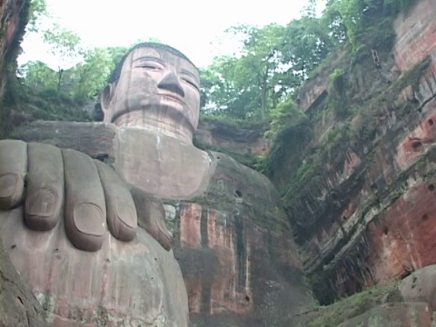 屠，拉，乐山大佛，四川，中国视频素材