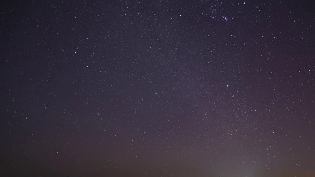 星星时光流逝，湖映着星星和天空。视频素材