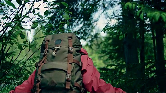 探索荒野地区的女人。多山的地形视频素材