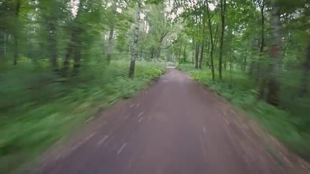 一场暴风雨后，在公园里骑自行车视频素材