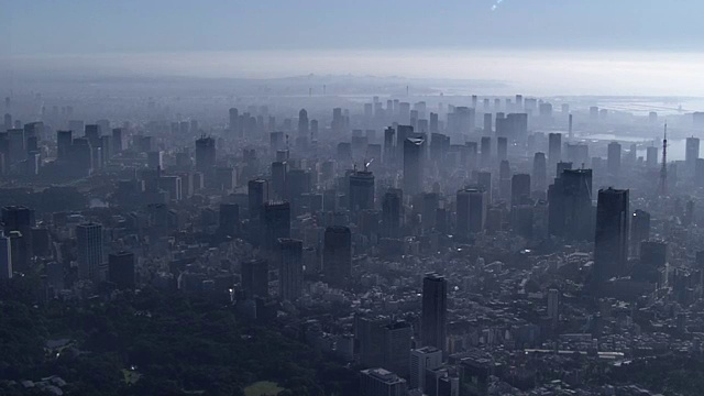 雾中的东京天际线，日本视频素材