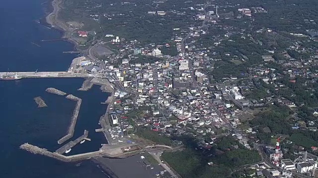 AERIAL，伊豆大岛，日本视频素材