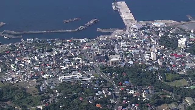 AERIAL，伊豆大岛，日本视频素材