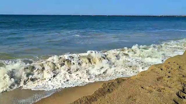 海景观-海岸线和海浪。4 k视频素材