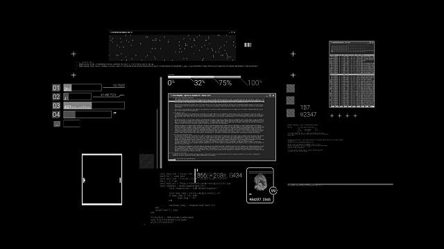 黑客的纹理，代码和界面的元素视频素材