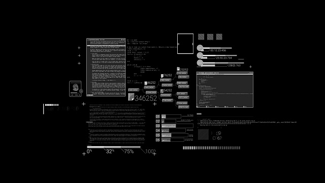 黑客的纹理，代码和界面的元素视频素材