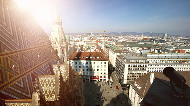 Stephansdom与Skyline Vienna, Time Lapse视频素材