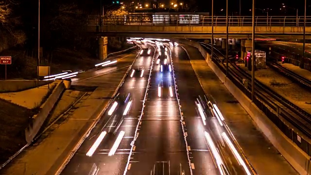 高速公路灯时间流逝视频素材