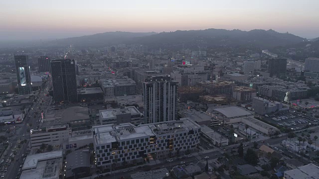 空中城市景观好莱坞，洛杉矶视频素材