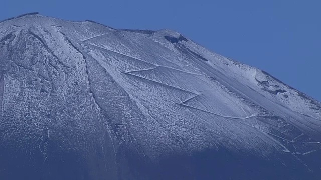 日本富士山初雪视频素材