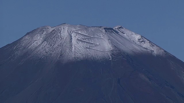 日本富士山初雪视频素材