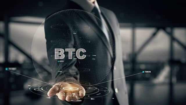 BTC与全息商业概念视频素材